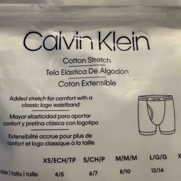 NWT Calvin Klein Boy's Cotton Stretch Boxer Briefs 2 Pack - Blue Size XS (4-5) - Picture 3 of 5